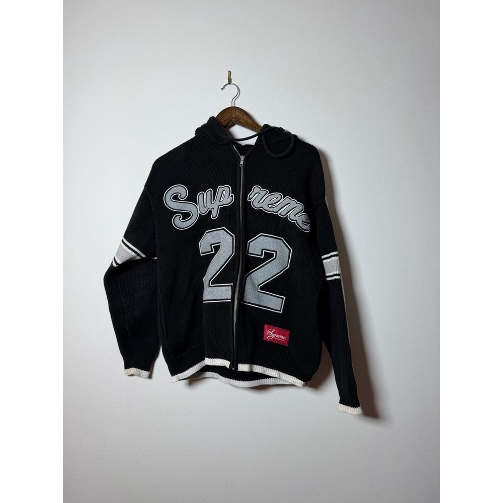 Supreme Black and White Zip-Up Jacket